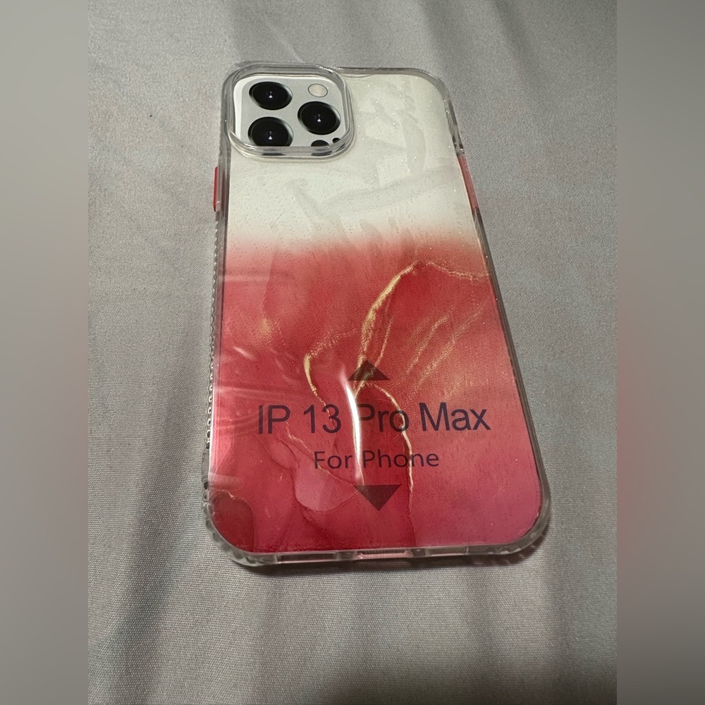 iphone 13 pro max case red and gold